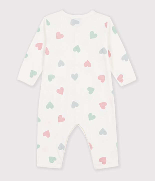 Pyjama b&eacute;b&eacute; en coton sans pieds imprim&eacute; c&oelig;urs blanc/multicouleur