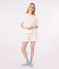 Pyjama short femme en coton imprimé cœurs blanc MARSHMALLOW/blanc MULTICO