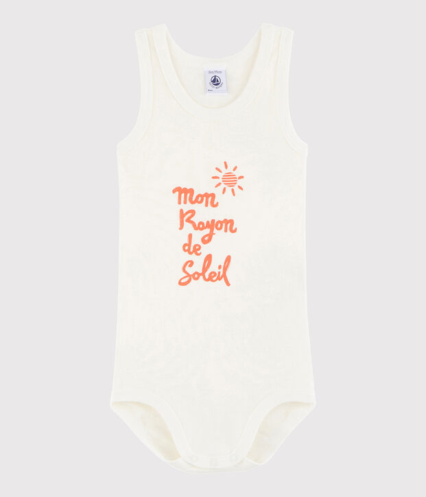 Body sans manches b&eacute;b&eacute; gar&ccedil;on blanc/orange