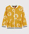 Sweatshirt zippé enfant garçon. jaune BOUDOR/blanc MARSHMALLOW