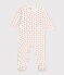 Pyjama bébé coeurs en velours blanc MARSHMALLOW/rouge TERKUIT