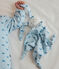 Doudou bébé en coton imprimé bleu TOUDOU/ ALASKA