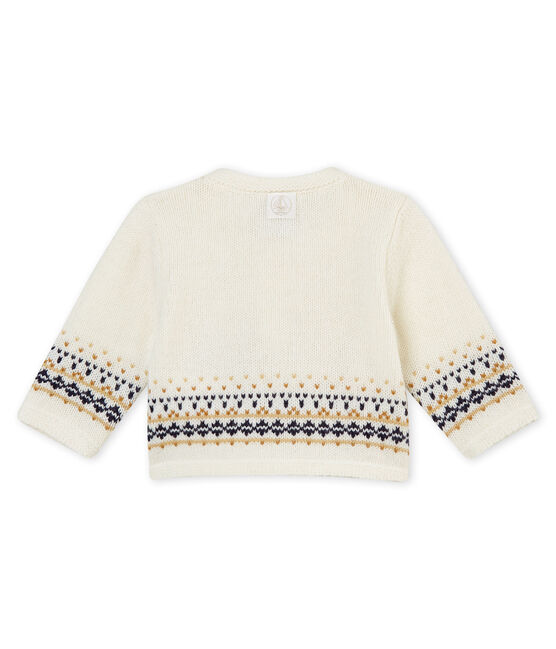 Cardigan tricot jacquard bébé garçon blanc MARSHMALLOW