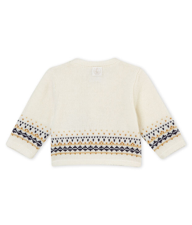 Cardigan tricot jacquard b&eacute;b&eacute; gar&ccedil;on blanc