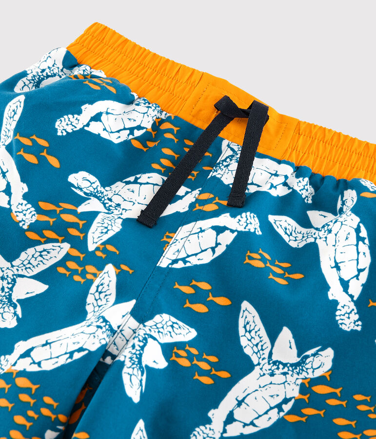 Short de bain recycl&eacute; enfant gar&ccedil;on bleu/multicouleur