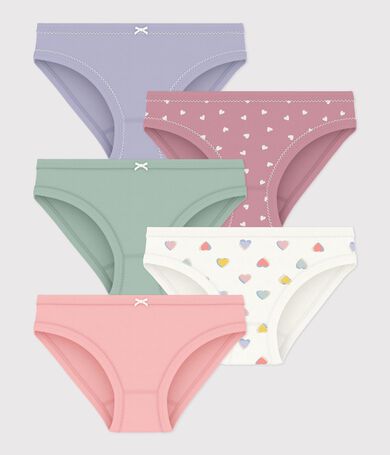 Lot de culottes enfant en coton &agrave; c&oelig;urs