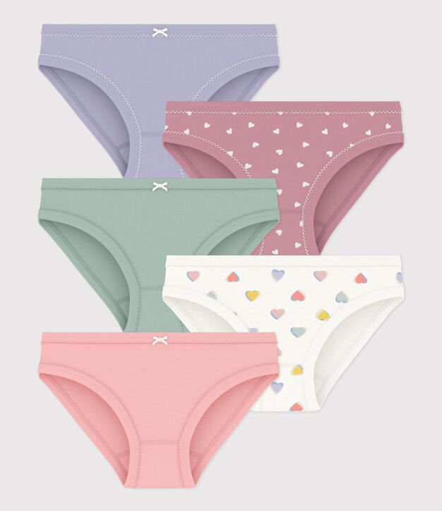 Lot de culottes enfant en coton &agrave; c&oelig;urs multicouleur