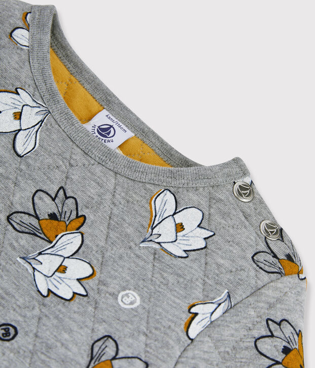 Robe manches longues enfant fille gris/multicouleur