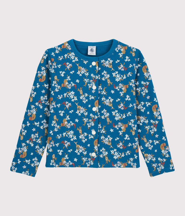 Cardigan en molleton enfant fille bleu/multicouleur