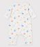 Combinaison longue imprimée en tubique bio bébé blanc MARSHMALLOW/blanc MULTICO