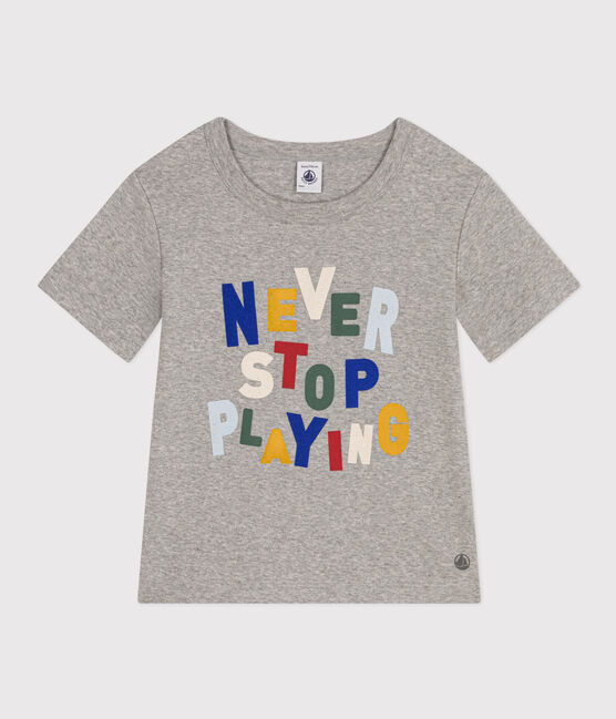 Tee-shirt imprimé en jersey léger enfant garçon gris CHATON CHINE