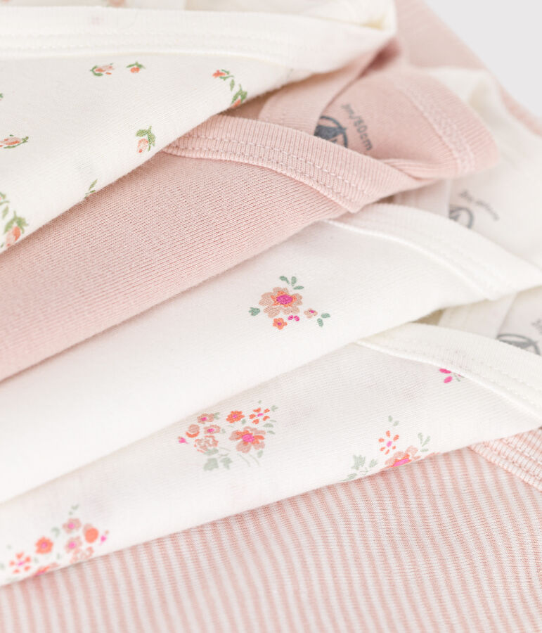 Lot de 5 bodies crois&eacute;s manches longues en coton b&eacute;b&eacute; variante 1