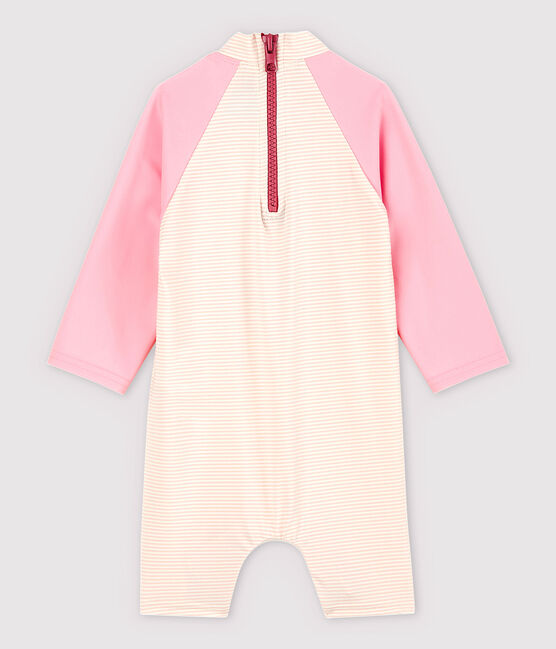 Combinaison anti-UV écoresponsable bébé fille/garçon rose MINOIS/blanc MARSHMALLOW