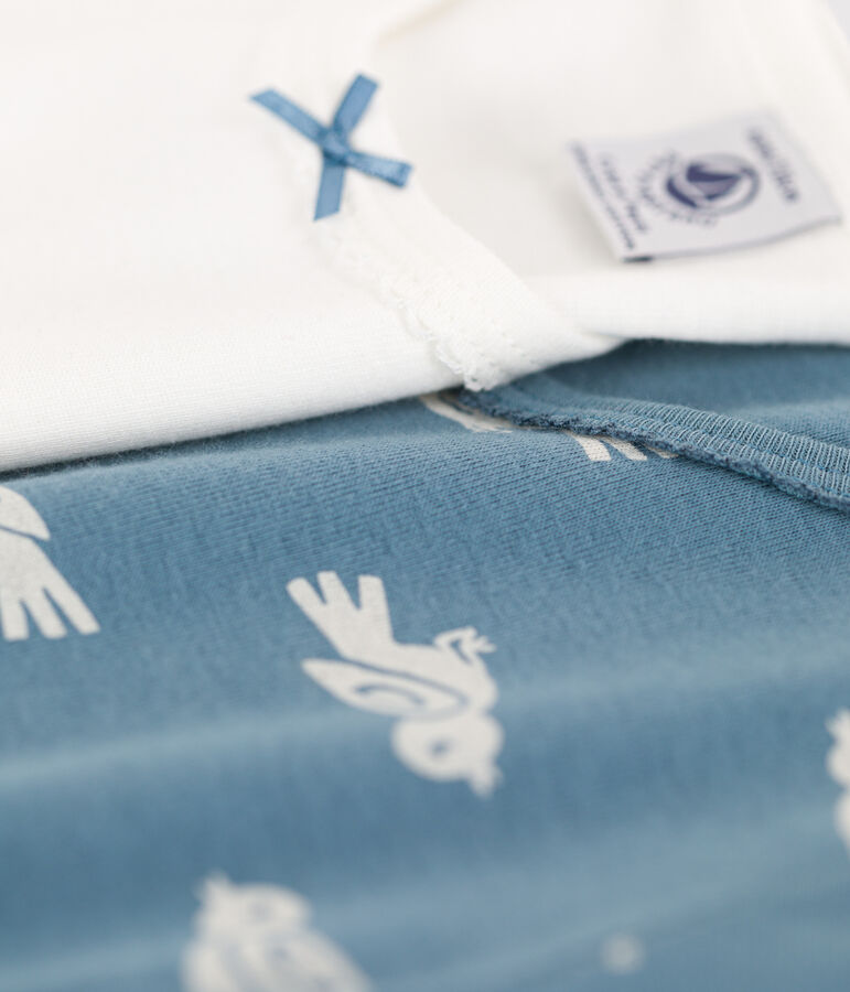 Lot de 2 tee-shirts manches courtes oiseau petite fille en coton multicouleur