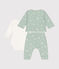 Ensemble 3 pièce en tubique bébé vert HERBIER/blanc MULTICO