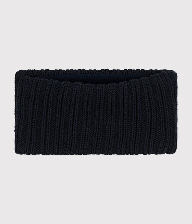 Snood en tricot doubl&eacute; en polaire b&eacute;b&eacute; bleu marine