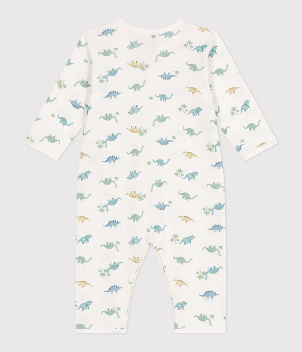 Pyjama b&eacute;b&eacute; en coton sans pieds dinosaures blanc/multicouleur