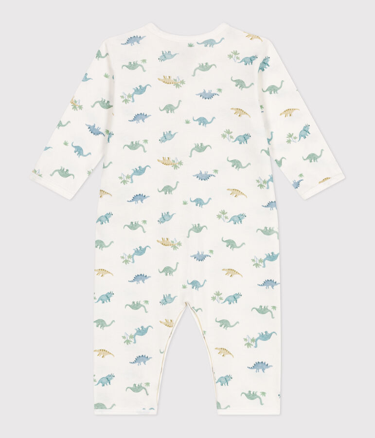 Pyjama b&eacute;b&eacute; en coton sans pieds dinosaures blanc MARSHMALLOW/blanc MULTICO