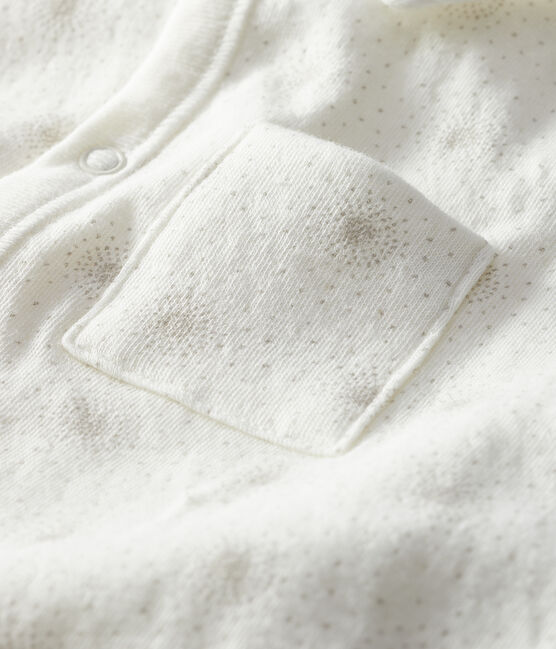 Combisac bébé en tubique blanc MARSHMALLOW/blanc MULTICO