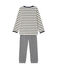 Pyjama garçon 3 pièces beige COQUILLE/bleu SMOKING