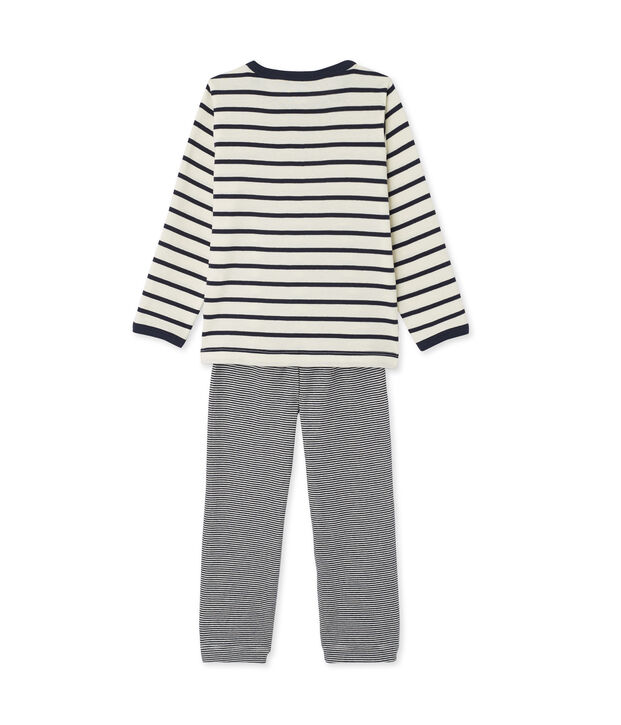 Pyjama gar&ccedil;on 3 pi&egrave;ces blanc/bleu