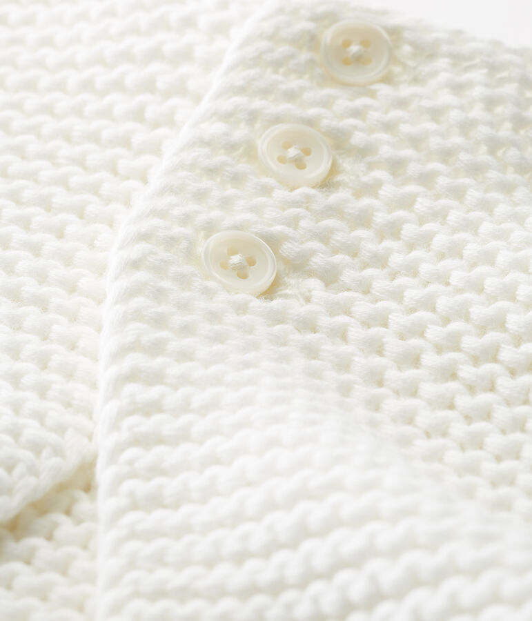 Cardigan point mousse b&eacute;b&eacute; mixte blanc