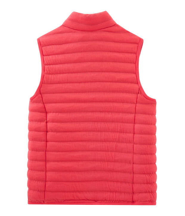 Doudoune sans manche tubique femme rouge