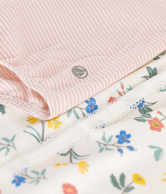 Lot de 2 combinaisons courtes en coton bébé variante 1