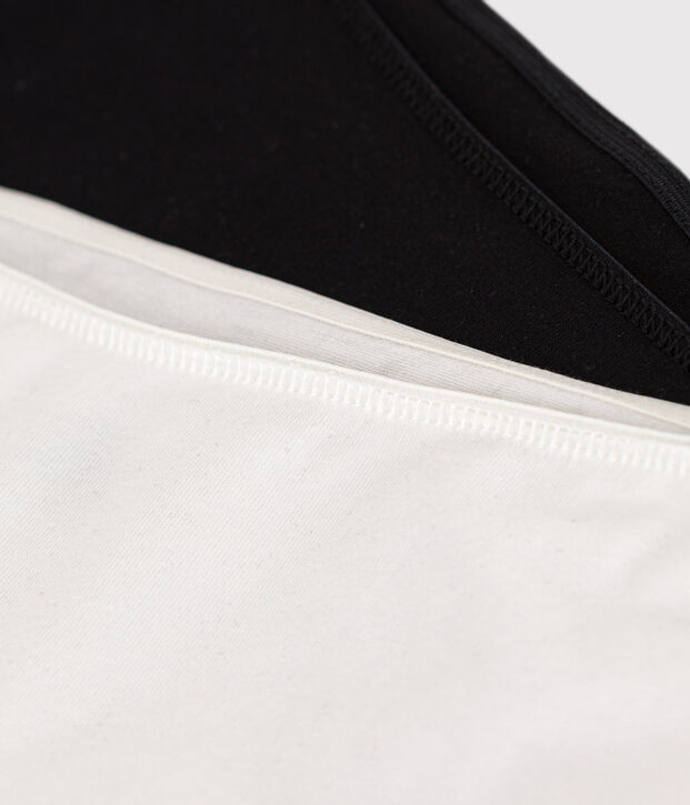 Lot de 2 shorties unis en coton et &eacute;lasthanne femme multicouleur