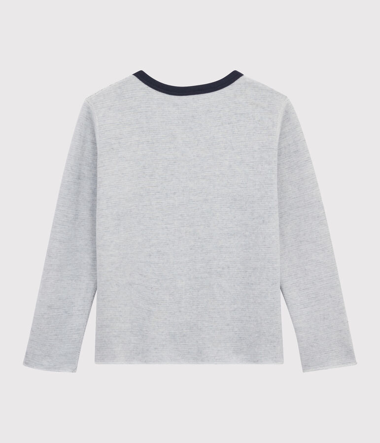 Tee-shirt r&eacute;versible enfant gar&ccedil;on bleu SMOKING/blanc MARSHMALLOW