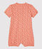 Combicourt fleuri bébé en coton biologique rose PAPAYE/ MARSHMALLOW