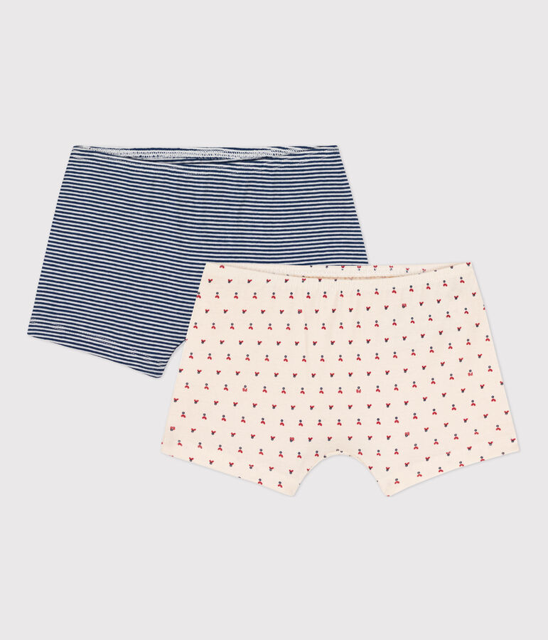 Lot de 2 shorties petite fille en coton multicouleur