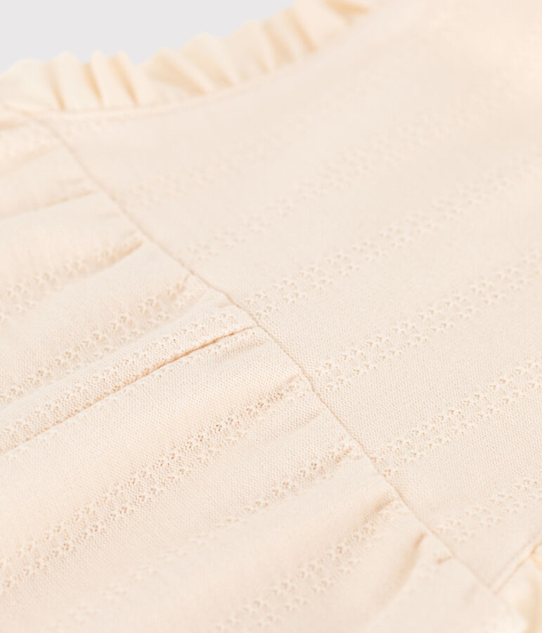 Combinaison longue b&eacute;b&eacute; en jersey point fantaisie &eacute;cru AVALANCHE