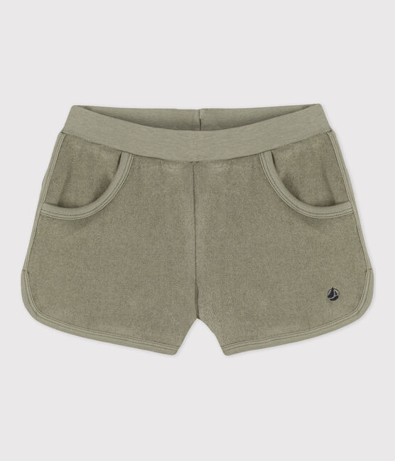 Short en bouclette éponge enfant fille vert MARECAGE