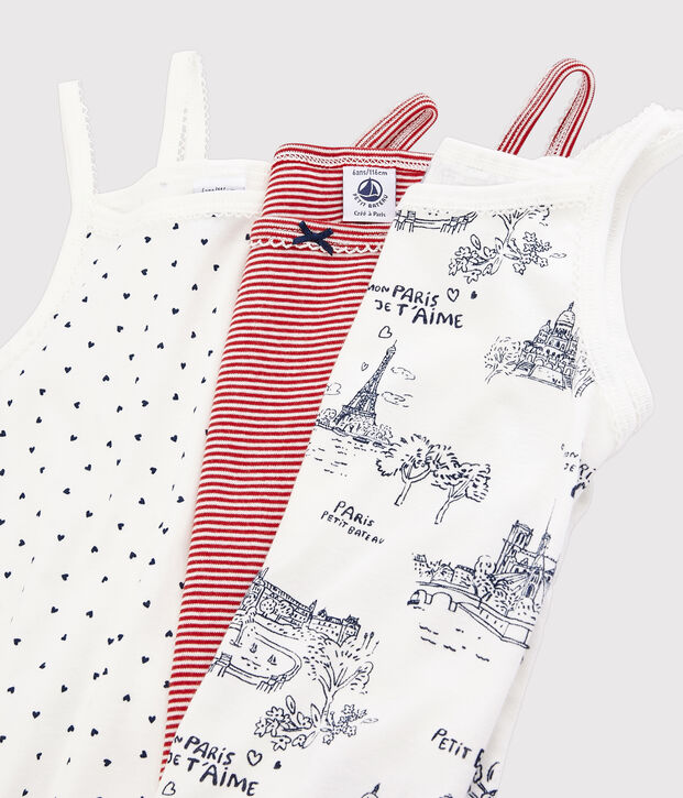 Lot de 3 chemises &agrave; bretelles imprim&eacute; Paris petite fille multicouleur