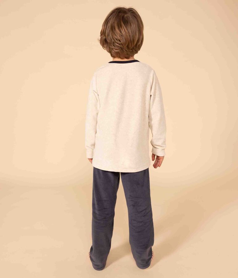 Pyjama en velours enfant bleu SMOKING/blanc MULTICO