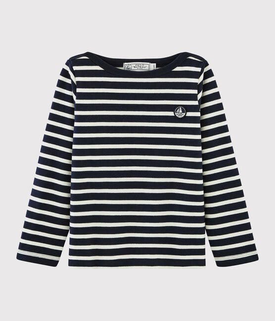 Marinière iconique enfant garçon bleu SMOKING/blanc MARSHMALLOW