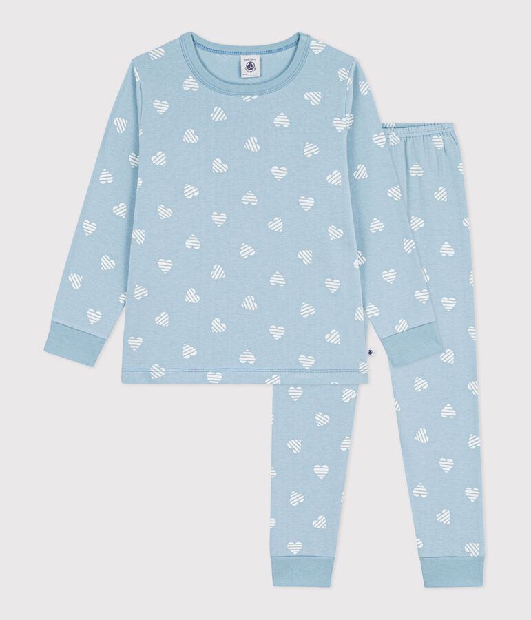 Pyjama enfant en coton imprim&eacute; c&oelig;urs MIMI/ ECUME