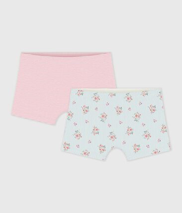 Lot de shorties enfant en coton long imprimé fleuri