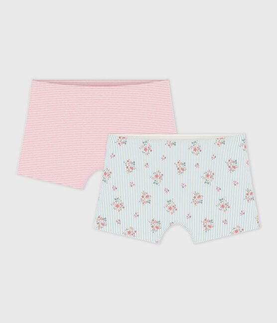 Lot de shorties enfant en coton long imprimé fleuri variante 1