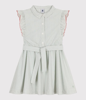 Robe sans manche enfant en coton à rayures