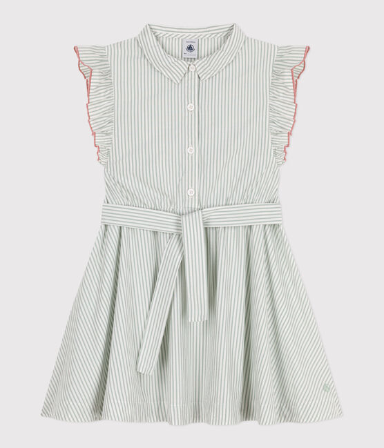 Robe sans manche enfant en coton à rayures PAUL/ ECUME