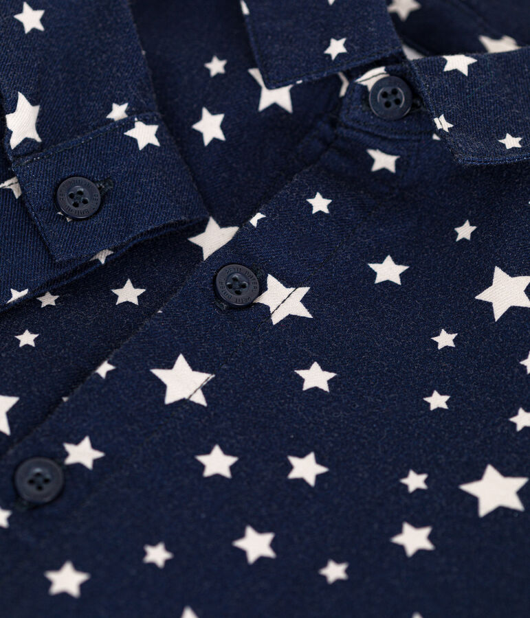 Chemise en flanelle b&eacute;b&eacute; bleu MEDIEVAL/blanc MARSHMALLOW