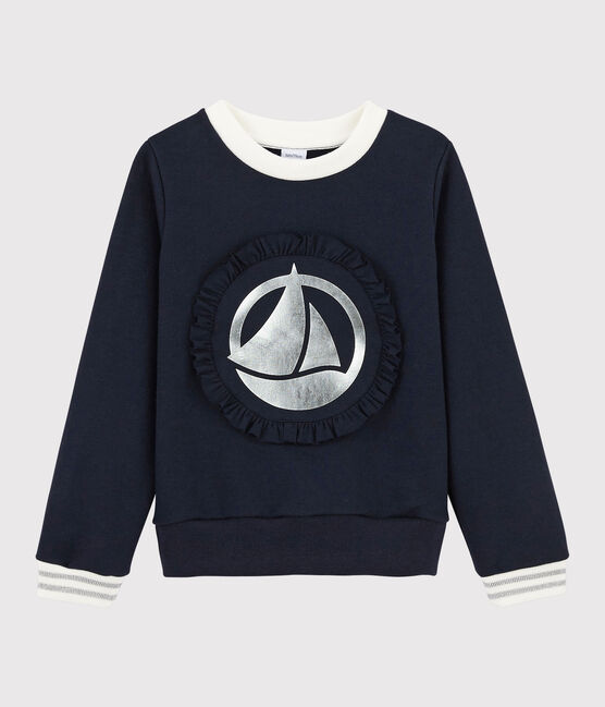 Sweatshirt enfant fille bleu SMOKING