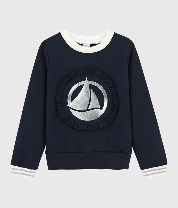 Sweatshirt enfant fille bleu marine
