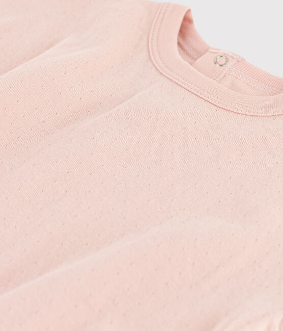 Tee-shirt manches longues bébé en tubique rose SALINE