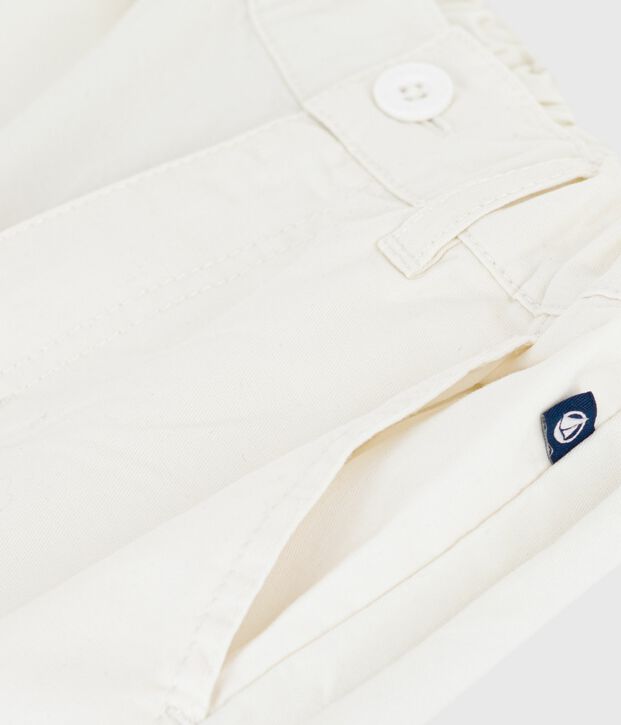 Bermuda short enfant en coton uni blanc