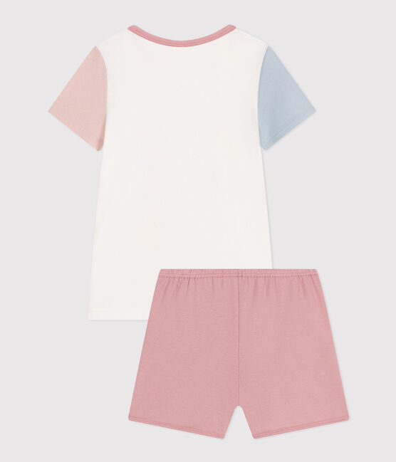Pyjama short uni en coton enfant blanc MARSHMALLOW/blanc MULTICO