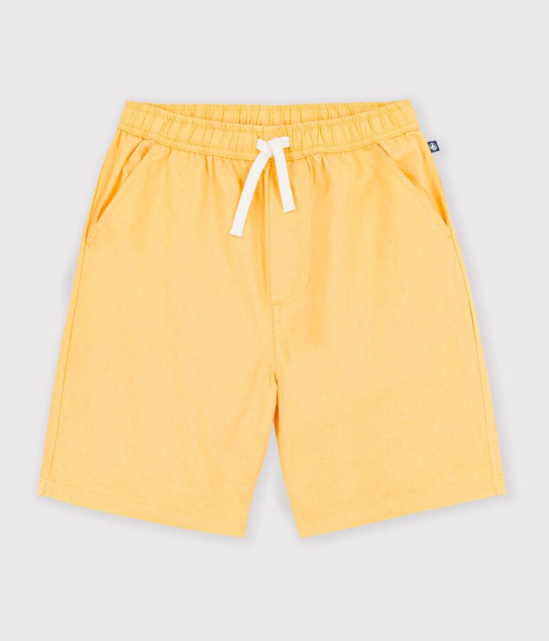 Bermuda short enfant en coton uni jaune