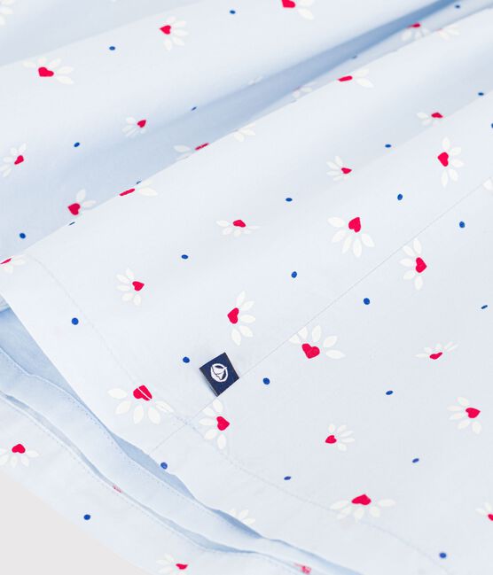 Robe enfant sans manche en coton bleu FRAICHEUR/blanc MULTICO
